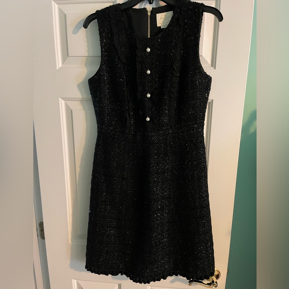NWT kate spade black sparkle tweed dress, size 8